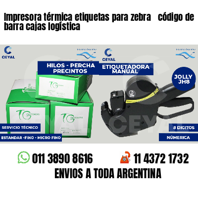 Impresora térmica etiquetas para zebra  código de barra cajas logística